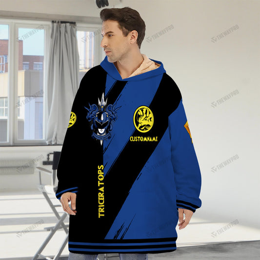 Power Ranger Mighty Morphin Tricertops Custom Name Blanket Hoodie