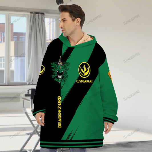 Power Ranger Mighty Morphin Dragonzord Custom Name Blanket Hoodie