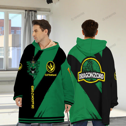 Power Ranger Mighty Morphin Dragonzord Custom Name Blanket Hoodie