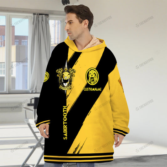 Power Ranger Mighty Morphin Saber Tooth Custom Name Blanket Hoodie