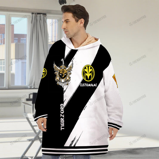 Power Ranger Mighty Morphin Tigerzord Custom Name Blanket Hoodie