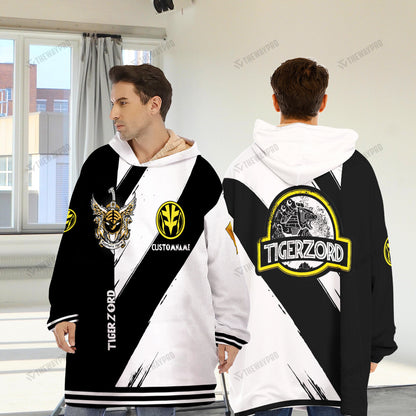 Power Ranger Mighty Morphin Tigerzord Custom Name Blanket Hoodie