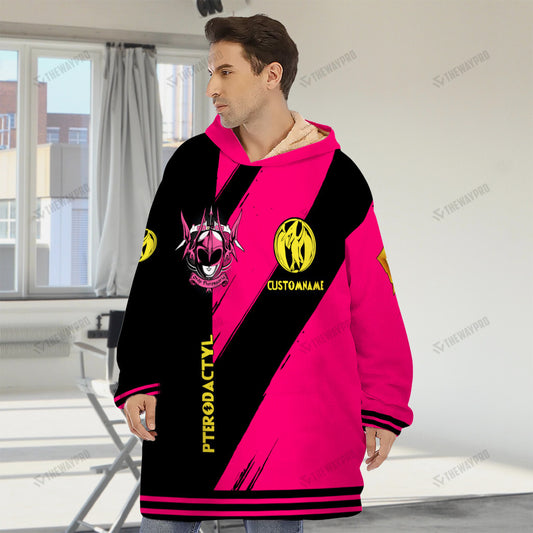 Power Ranger Mighty Morphin Pterodactyl Custom Name Blanket Hoodie