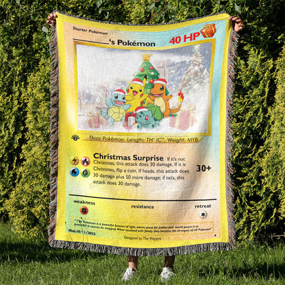 Christmas Poke Starter Custom Name Gift Woven Blanket