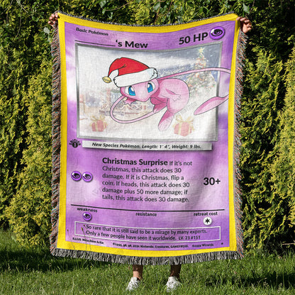 Christmas Mew Custom Name Gift Woven Blanket
