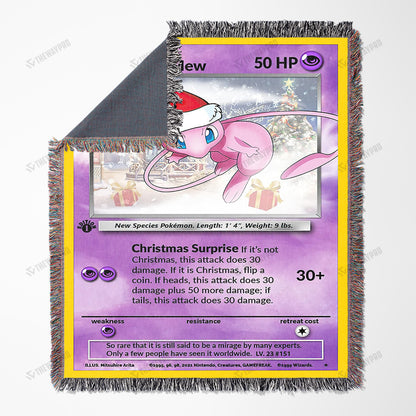 Christmas Mew Custom Name Gift Woven Blanket