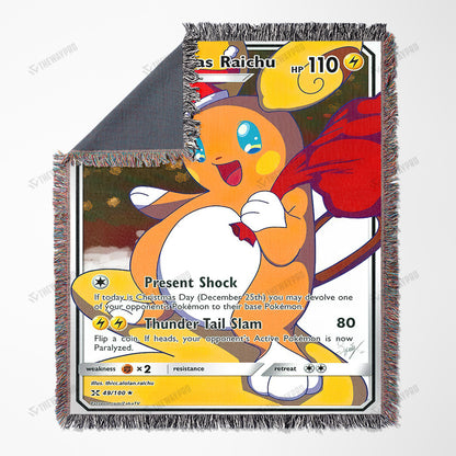 Christmas Raichu Custom Gift Woven Blanket