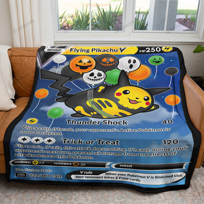 Halloween Flying Pikachu Custom Soft Blanket