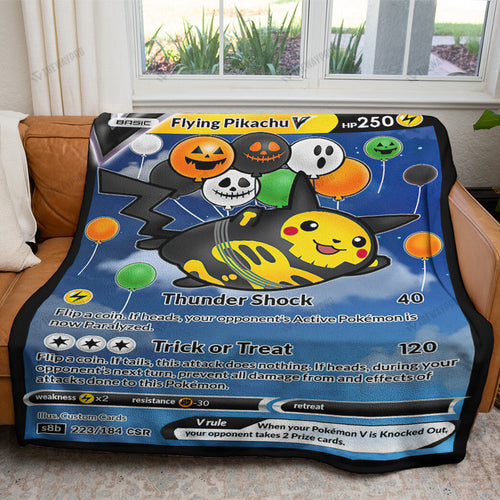Halloween Flying Pikachu Custom Soft Blanket