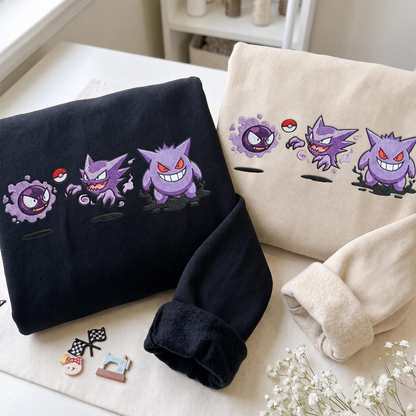 Embroidered Gengar Evolution Sweatshirt