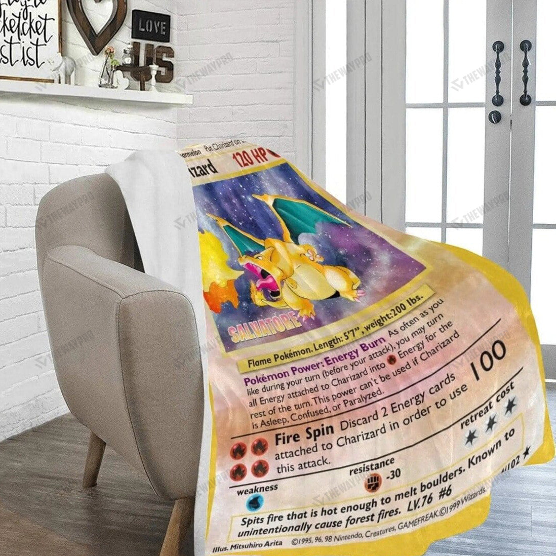 Personalized Charizard Custom Name Personalized Soft Blanket