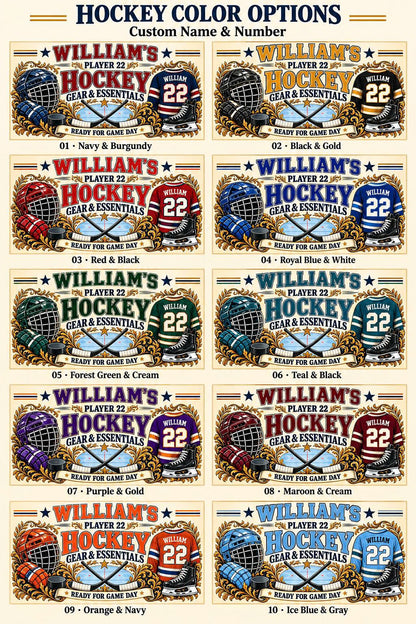 Personalized Hockey Storage Basket with Custom Name and Number, Ice Hockey Player Gift
