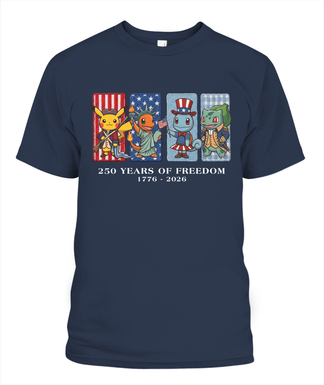 Pokemon 250 Years of Freedom 1776–2026 Patriotic Printed Graphic Quarter-Zip Sweatshirt, Hoodie Sweatshirt T-Shirt