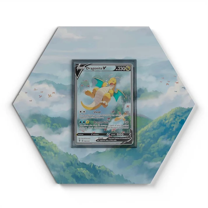 192203 Dragonite V Pokémon Card Artwork Hexagon Display