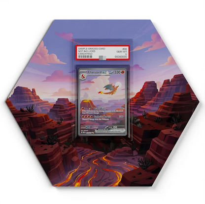 199/165 Charizard EX Pokémon Card Artwork Hexagon Display