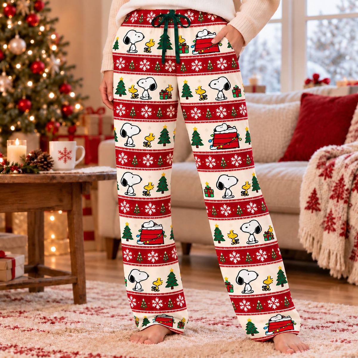 Snoopy and Woodstock Christmas Lounge Pants