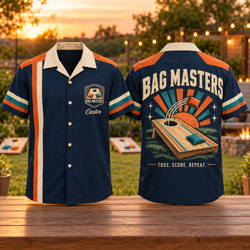 Custom Retro Cornhole Shirt | Personalized Team Name & Player Name