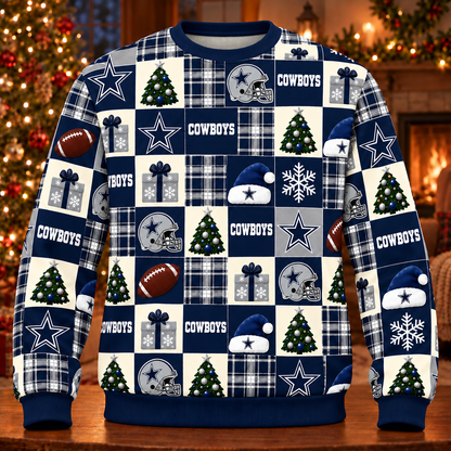 Personalized Cowboys Christmas Sweatshirt and Lounge Pants