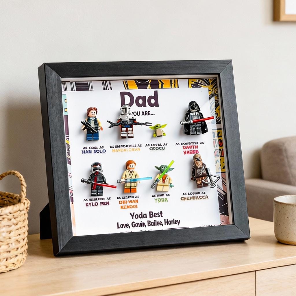 Personalized Star Wars Minifigure Frame Best Gift for Dad,Father's Day Gift