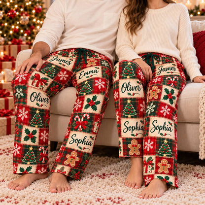 Personalized Christmas Lounge Pants with Family Names
