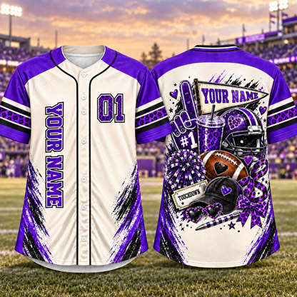 Personalized Football Bow Jersey – Custom Name, Number & Team Colors