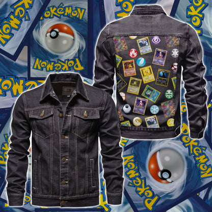 PKM Cards Collector Custom Lightweight Denim Jacket