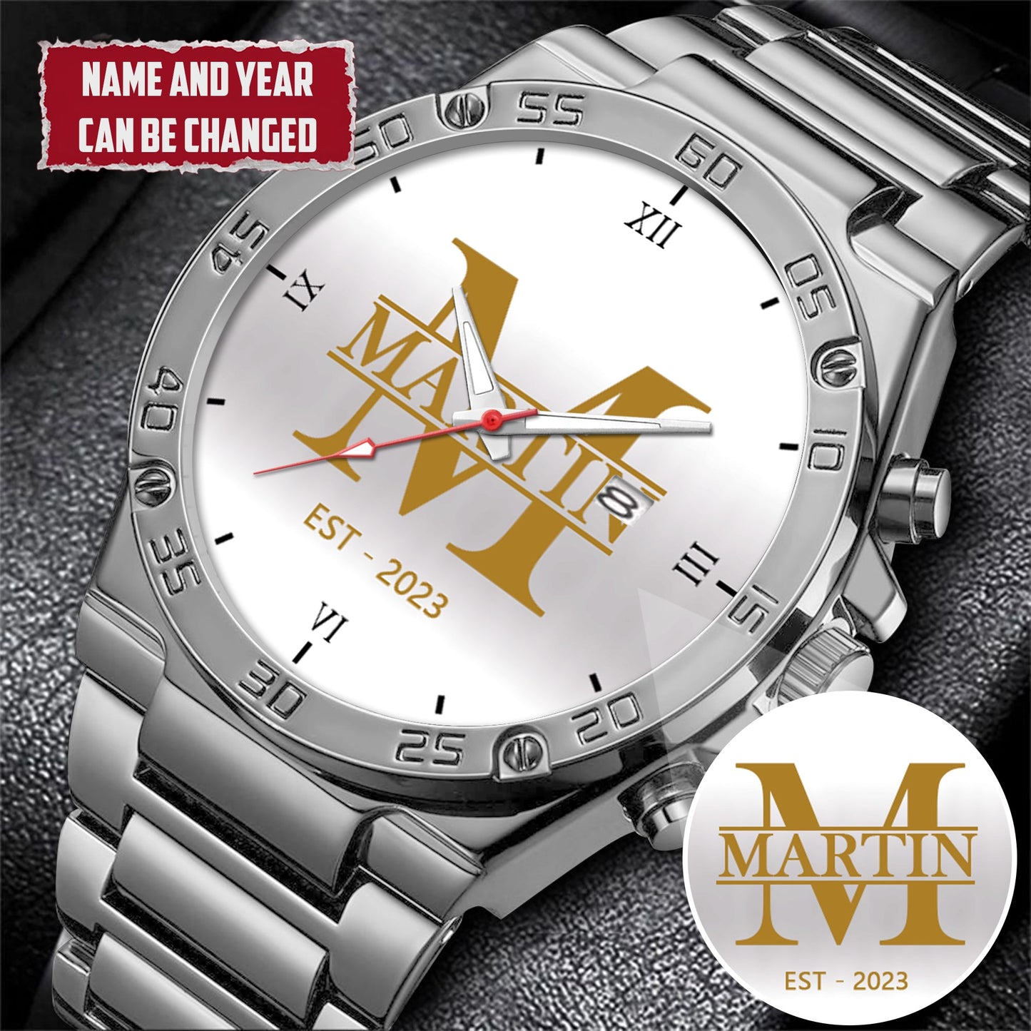 Personalized Name & Year Watch Father's Day Gift For Him