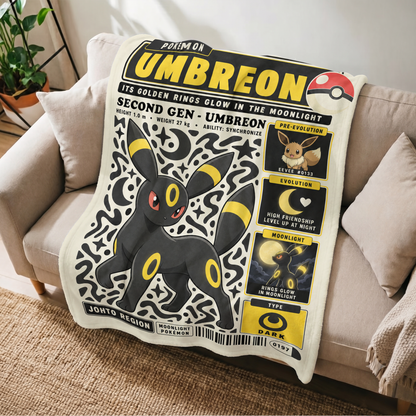PKM Umbreon Evolution Retro Fleece Blanket