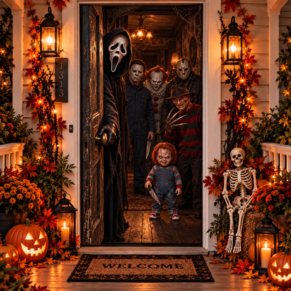 Halloween Horror Movie Door Cover