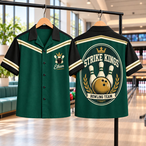 Custom Retro Bowling Shirt | Personalized Team Name & Player Name