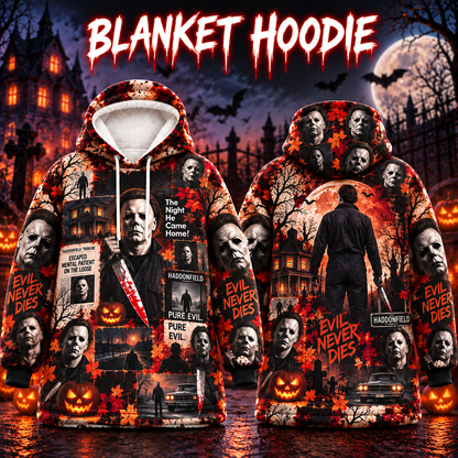 Halloween Michael Myers AOP Blanket Hoodie