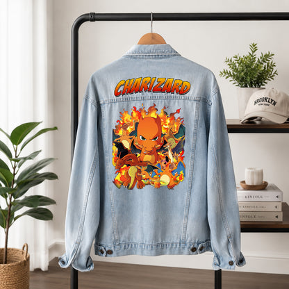 PKM Charizard Custom Lightweight Denim Jacket