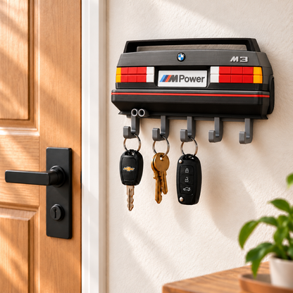 BMW M3 E30 Key Holder, Back to the Future Inspired Wall Key Rack, 3D Printed Car Key Holder