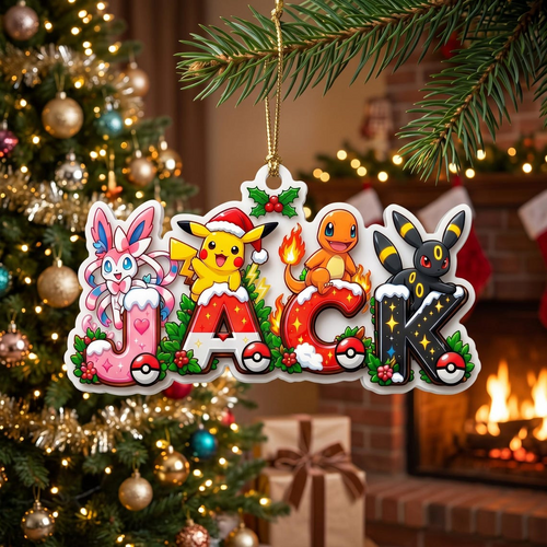 Personalized PKM Custom Name 2D Flat Acrylic Ornament