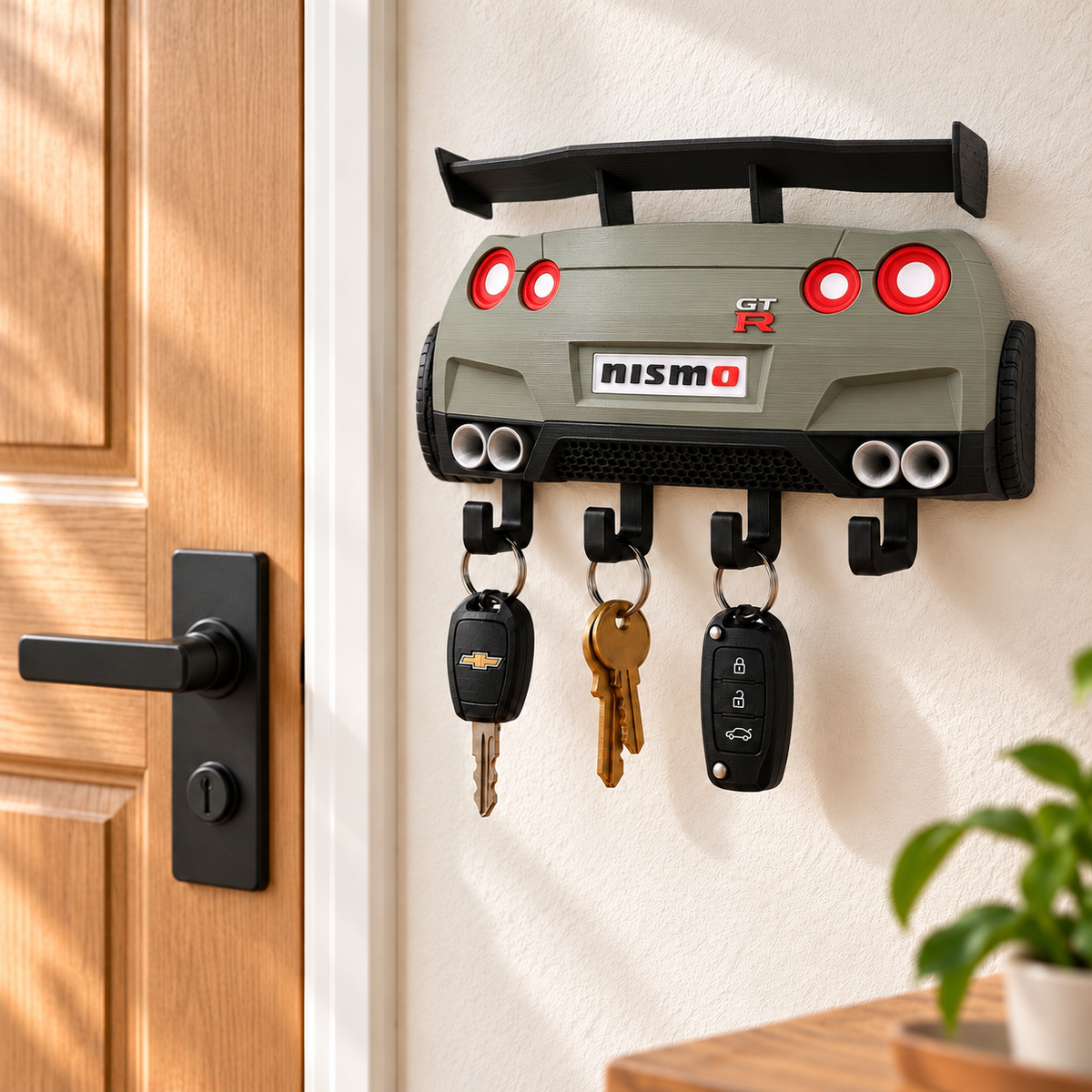 R35 Key Holder, Back to the Future Inspired Wall Key Rack, 3D Printed Car Key Holder