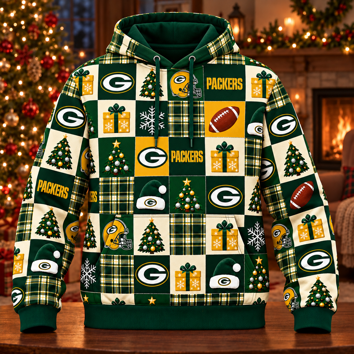 Personalized Packers Christmas Sweatshirt and Lounge Pants