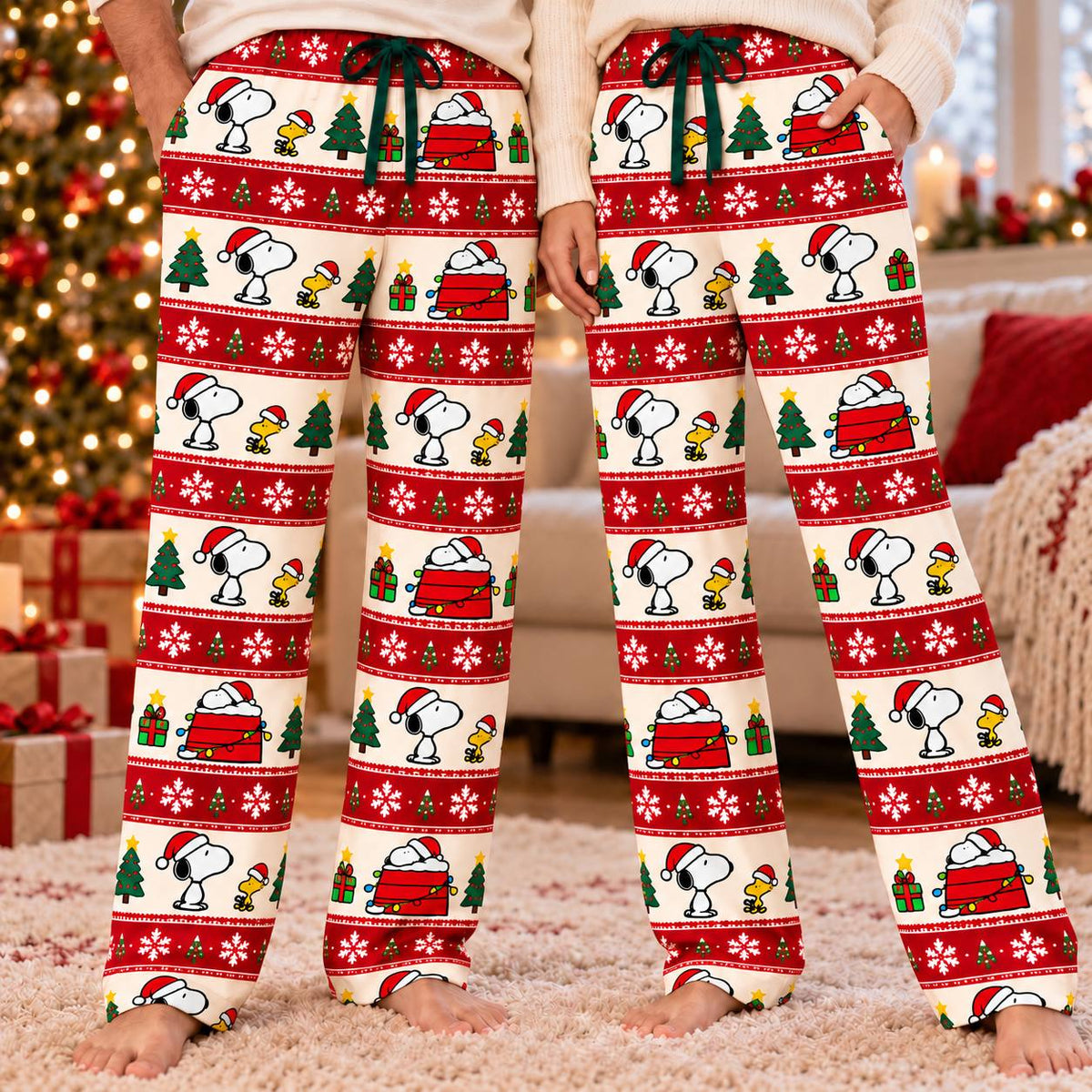 Snoopy and Woodstock Christmas Lounge Pants