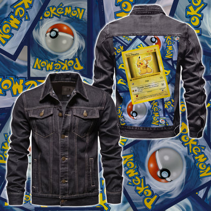 PKM Thicc Pikachu Custom Lightweight Denim Jacket
