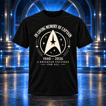 In Loving Memory Of Captain Hoodie, Black Graphic Pullover