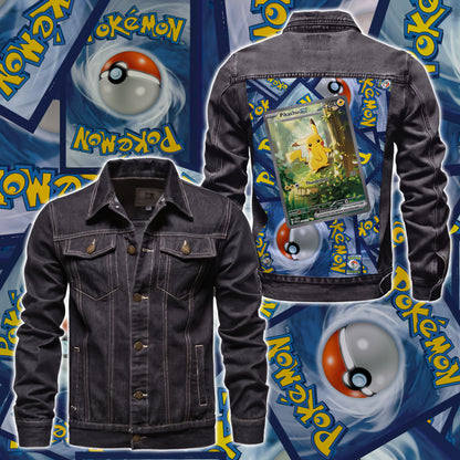 PKM Pikachu EX Custom Lightweight Denim Jacket