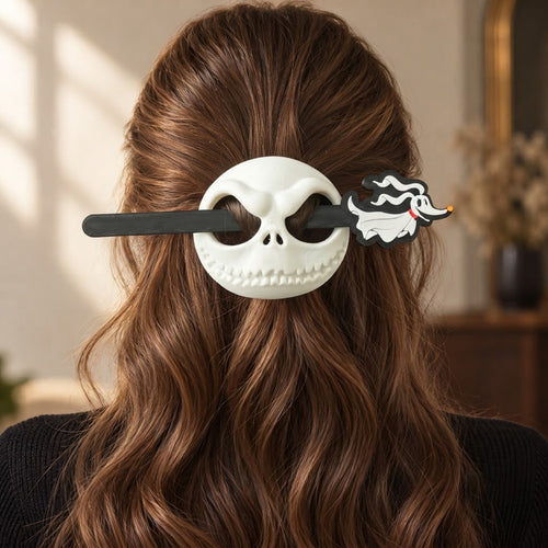 Jack Skellington & Zero Hair Slide with Hair Stick – Nightmare Before Christmas Inspired Hair Accessory