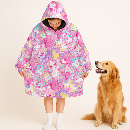 Anime PKM Fairy Seamless Pattern Custom Blanket Hoodie