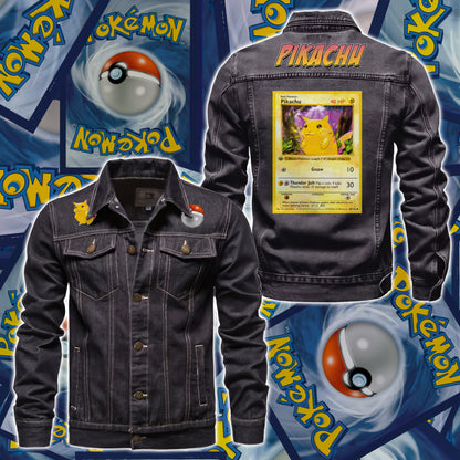 PKM Pikachu Custom Lightweight Denim Jacket