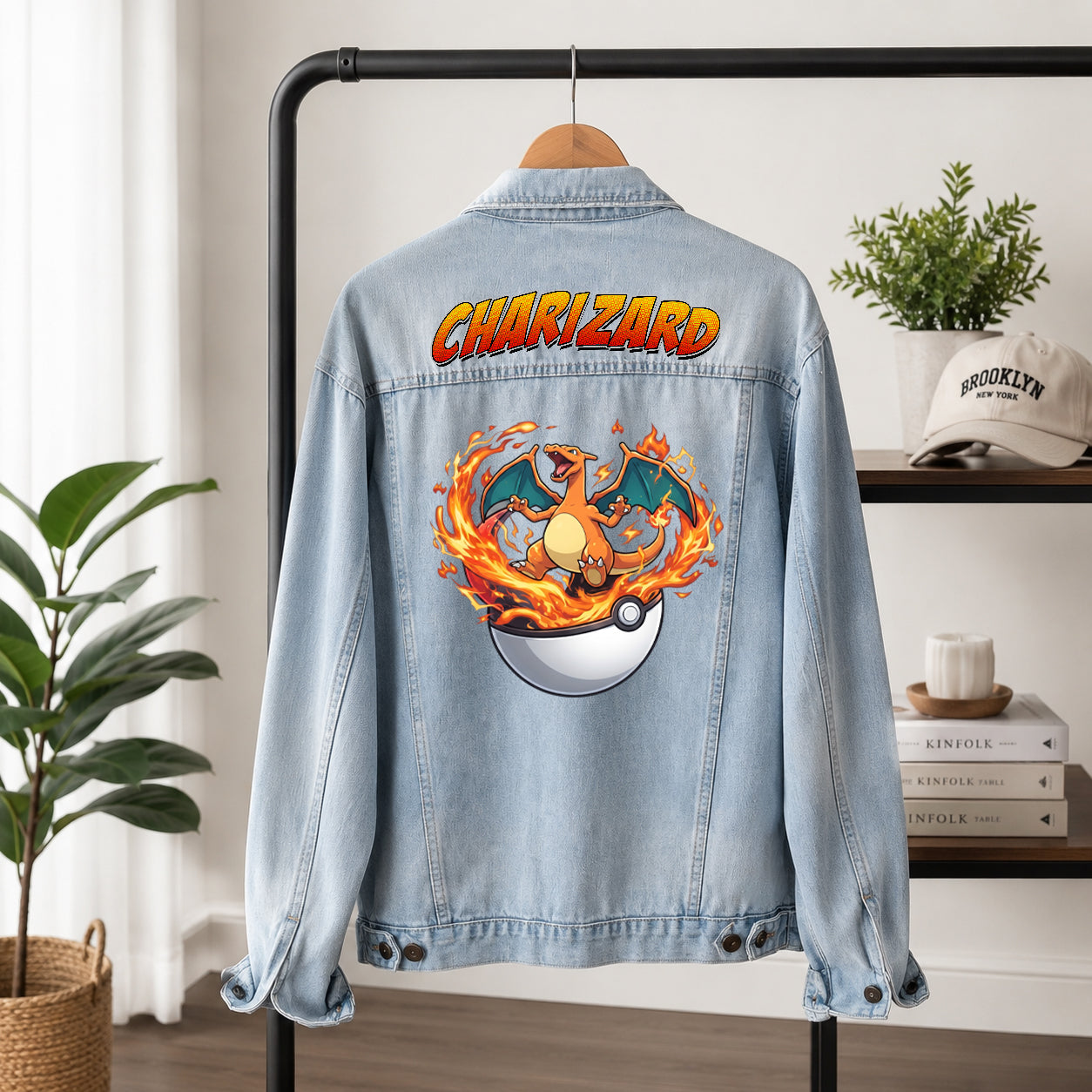 PKM Charizard Custom Lightweight Denim Jacket