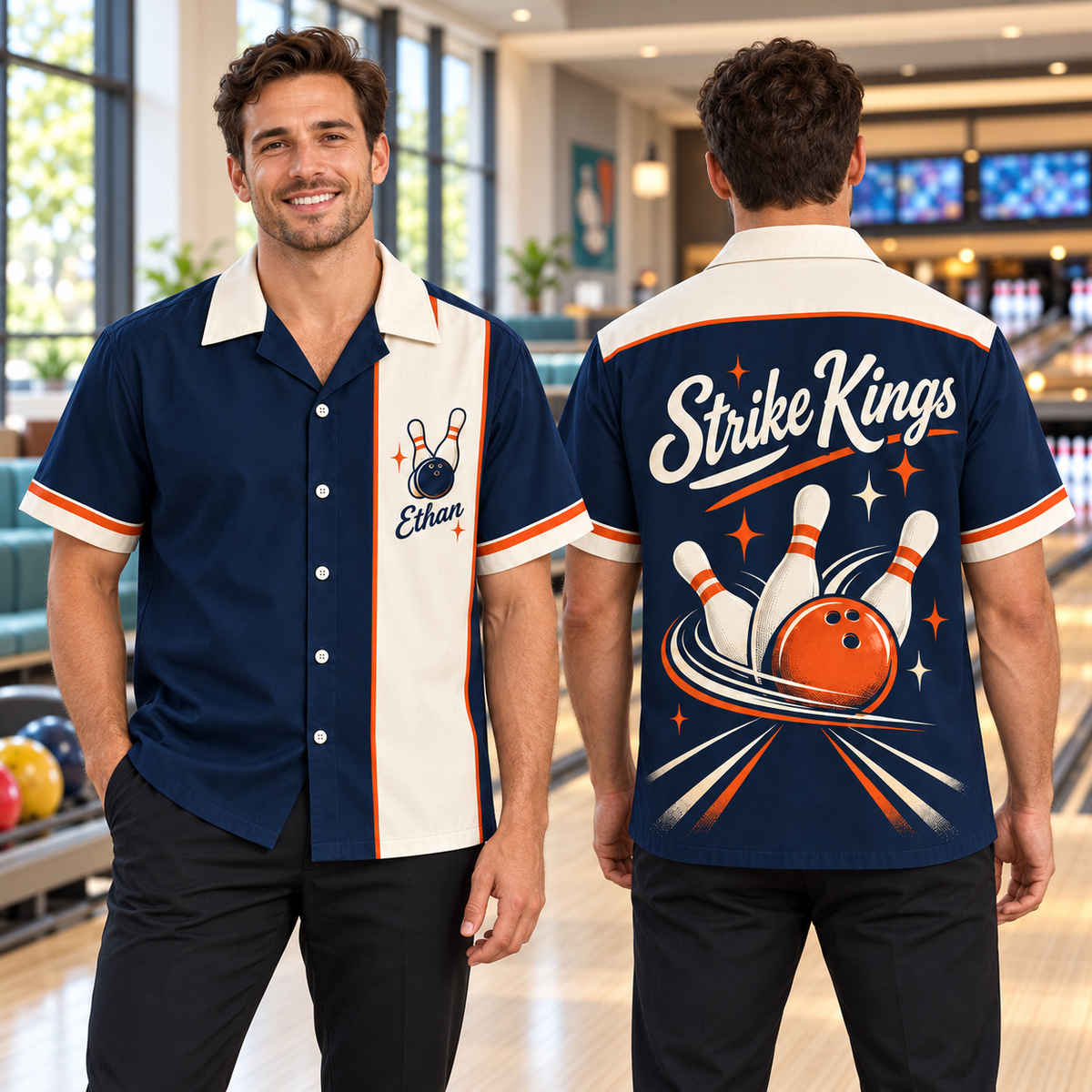 Custom Retro Bowling Shirt | Personalized Team Name & Player Name