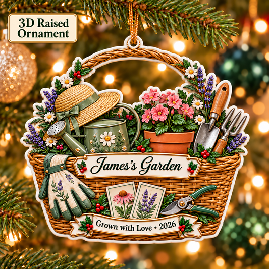 Personalized 3D Raised Acrylic Gardening Custom Name Ornament