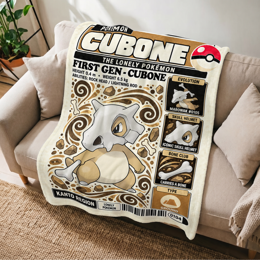 PKM Cubone Evolution Retro Fleece Blanket