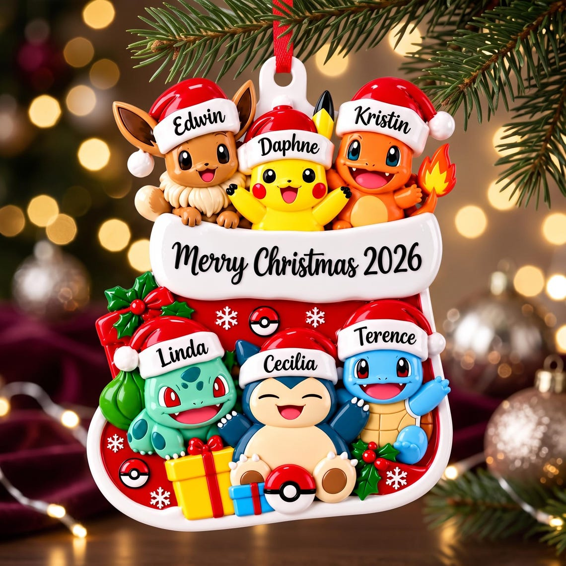 Personalized PKM Custom Name 2D Flat Acrylic Ornament