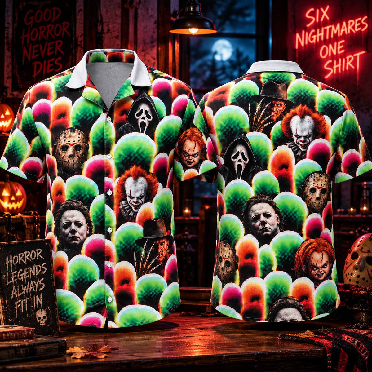 Halloween Horror Movie Character Hawaiian Shirt