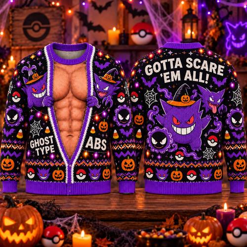 Halloween PKM Funny Gotta Scare 'Em All Trick Or Treat Ugly Sweatshirt